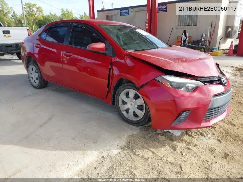 2T1BURHE2EC060117 2014 Toyota Corolla Le