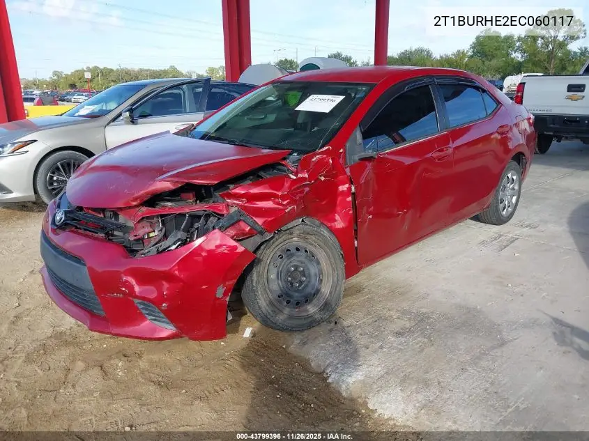 2T1BURHE2EC060117 2014 Toyota Corolla Le