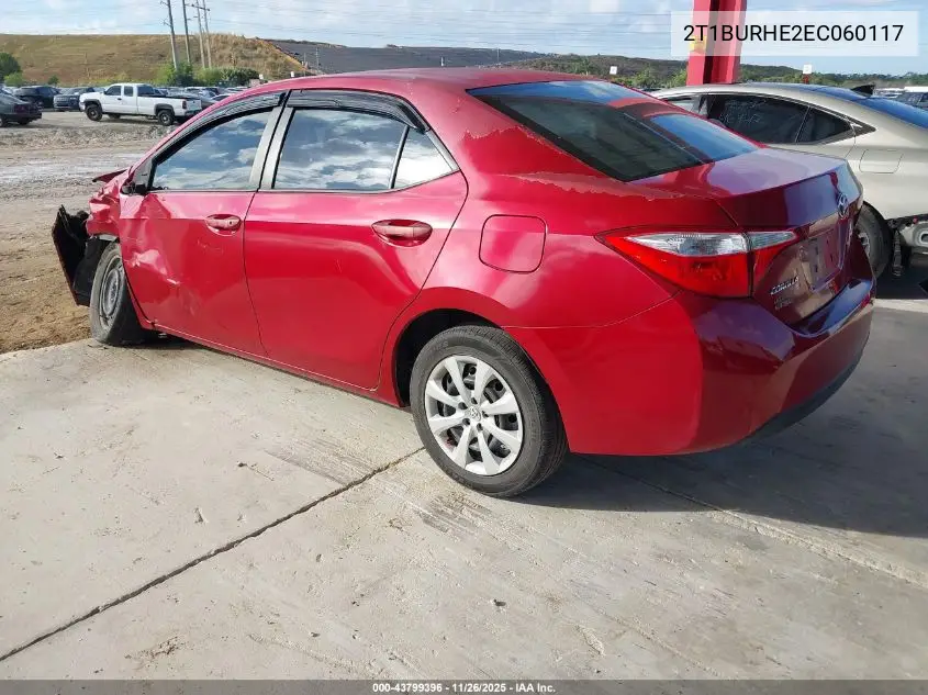 2T1BURHE2EC060117 2014 Toyota Corolla Le
