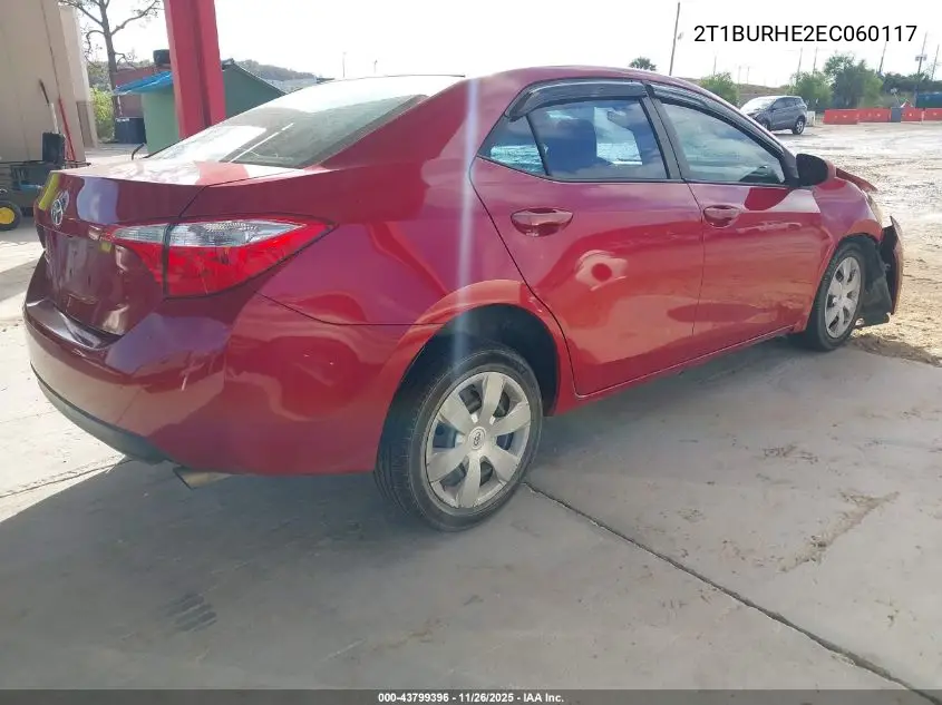 2T1BURHE2EC060117 2014 Toyota Corolla Le
