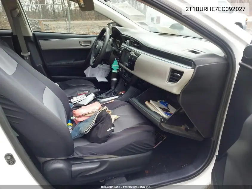 2T1BURHE7EC092027 2014 Toyota Corolla Le