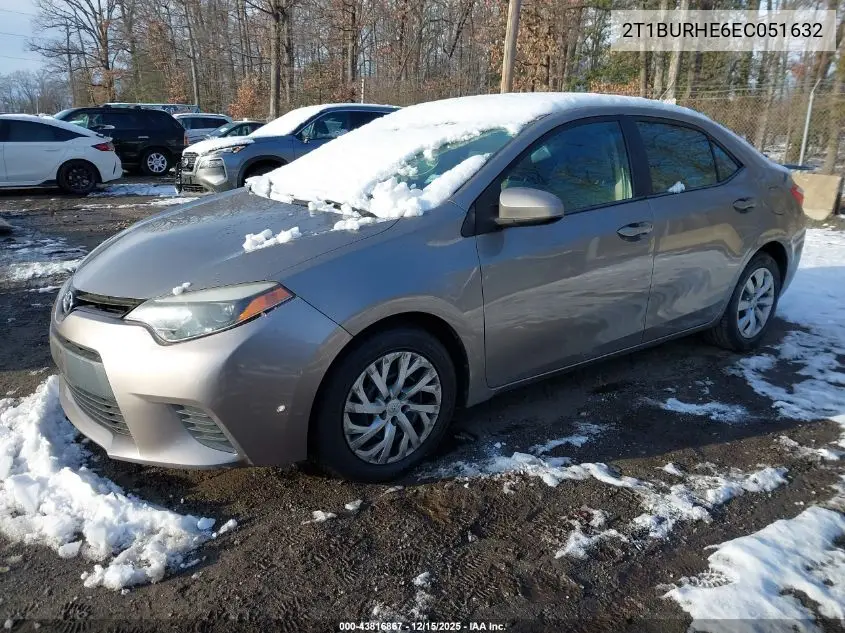 2T1BURHE6EC051632 2014 Toyota Corolla Le