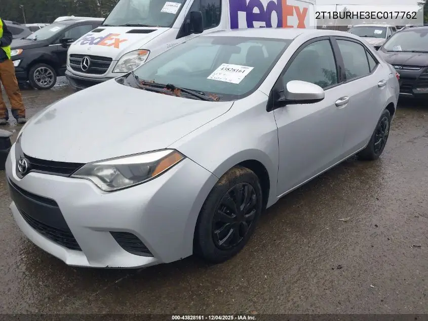 2T1BURHE3EC017762 2014 Toyota Corolla Le