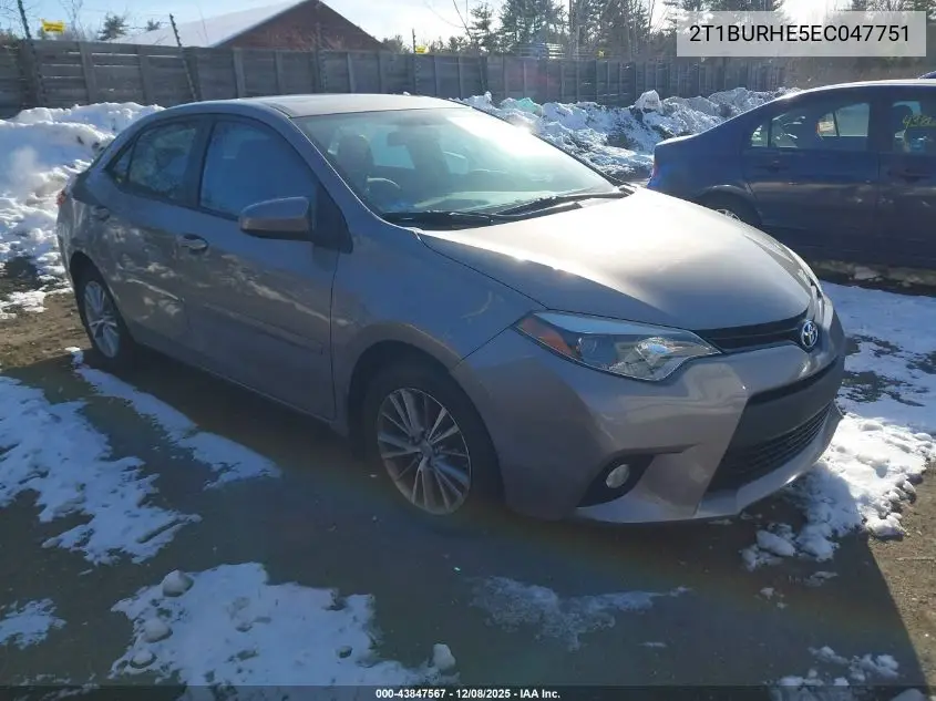2T1BURHE5EC047751 2014 Toyota Corolla Le Plus