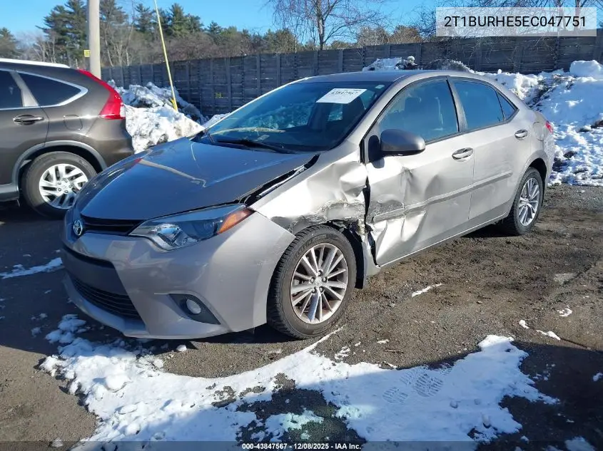 2T1BURHE5EC047751 2014 Toyota Corolla Le Plus