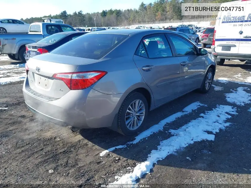 2T1BURHE5EC047751 2014 Toyota Corolla Le Plus