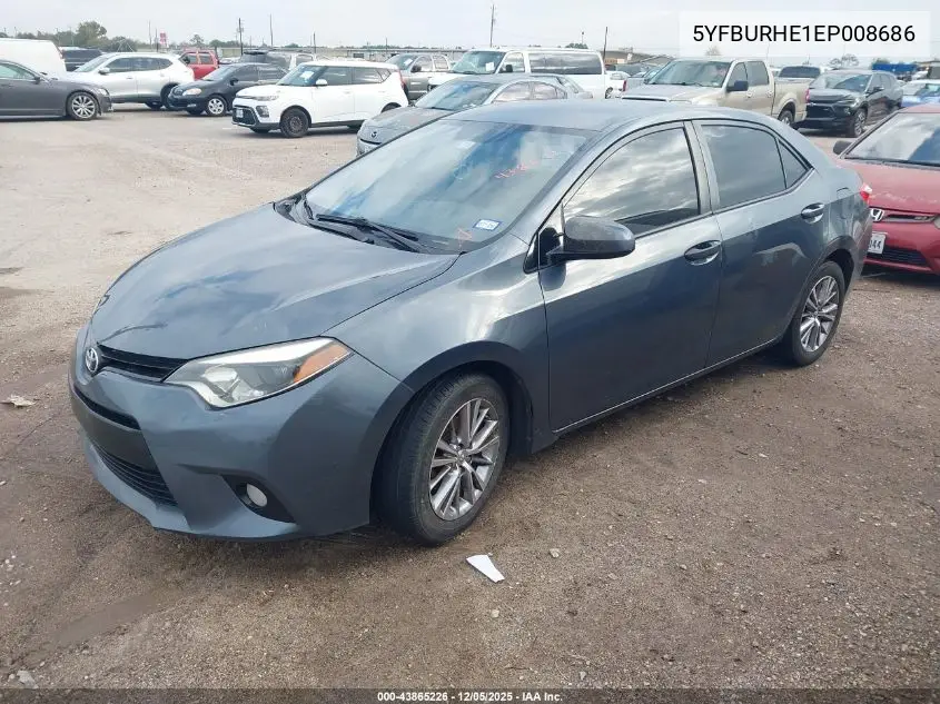5YFBURHE1EP008686 2014 Toyota Corolla Le Plus