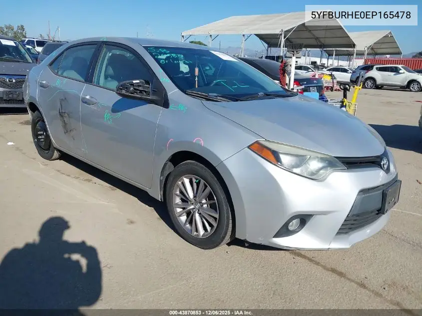 5YFBURHE0EP165478 2014 Toyota Corolla Le Plus