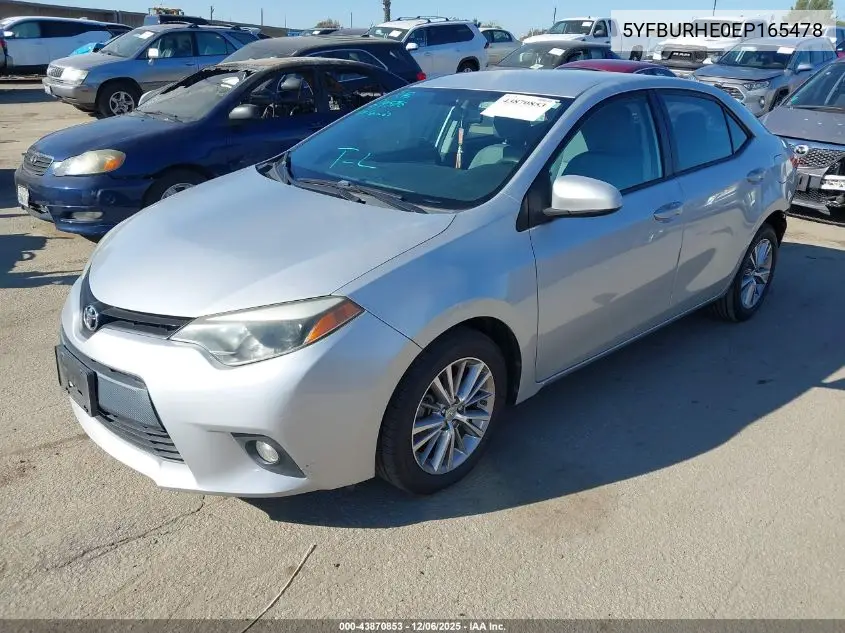 5YFBURHE0EP165478 2014 Toyota Corolla Le Plus