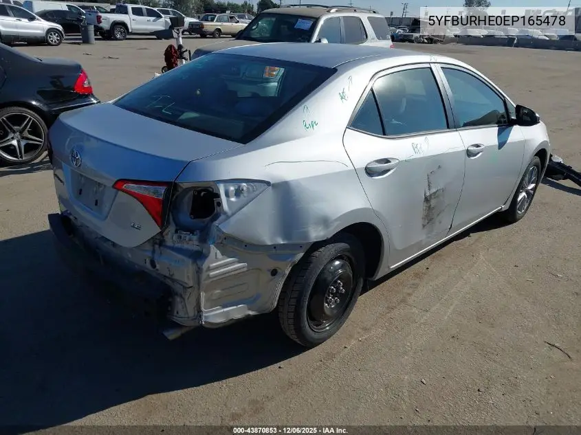 5YFBURHE0EP165478 2014 Toyota Corolla Le Plus