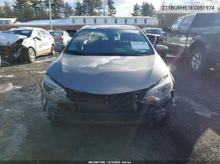 2T1BURHE1EC051974 2014 Toyota Corolla Le