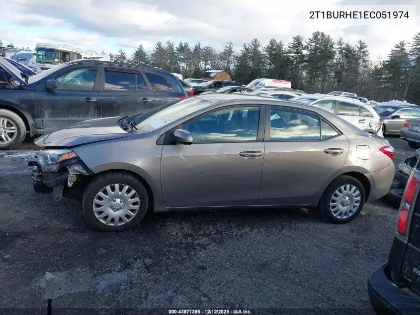 2T1BURHE1EC051974 2014 Toyota Corolla Le