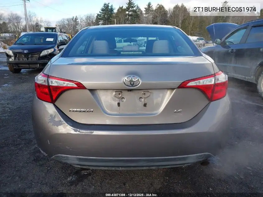 2T1BURHE1EC051974 2014 Toyota Corolla Le