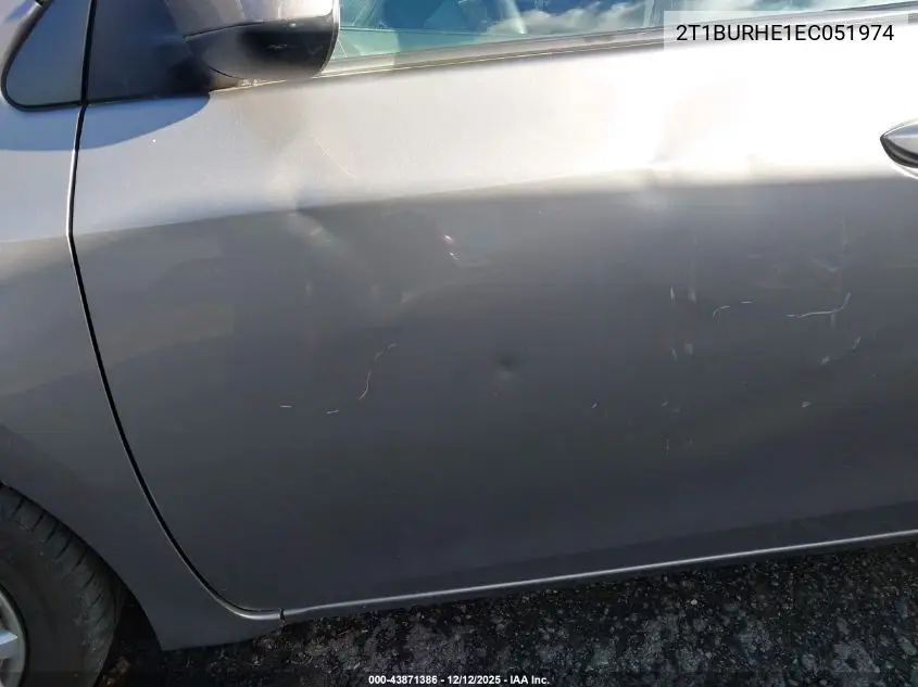 2T1BURHE1EC051974 2014 Toyota Corolla Le