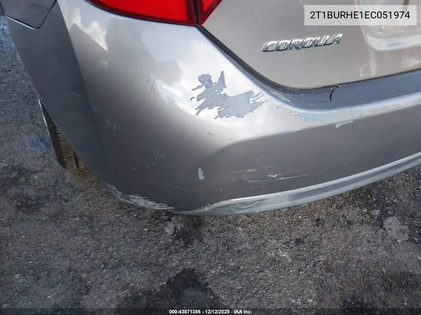 2T1BURHE1EC051974 2014 Toyota Corolla Le