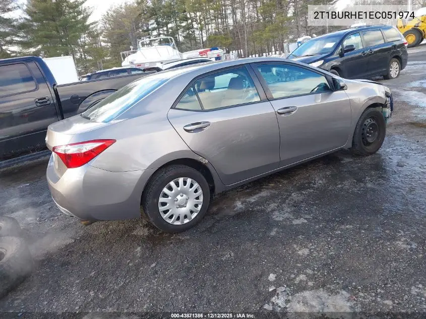 2T1BURHE1EC051974 2014 Toyota Corolla Le