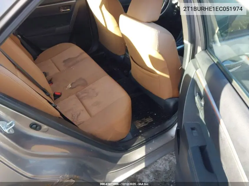 2T1BURHE1EC051974 2014 Toyota Corolla Le
