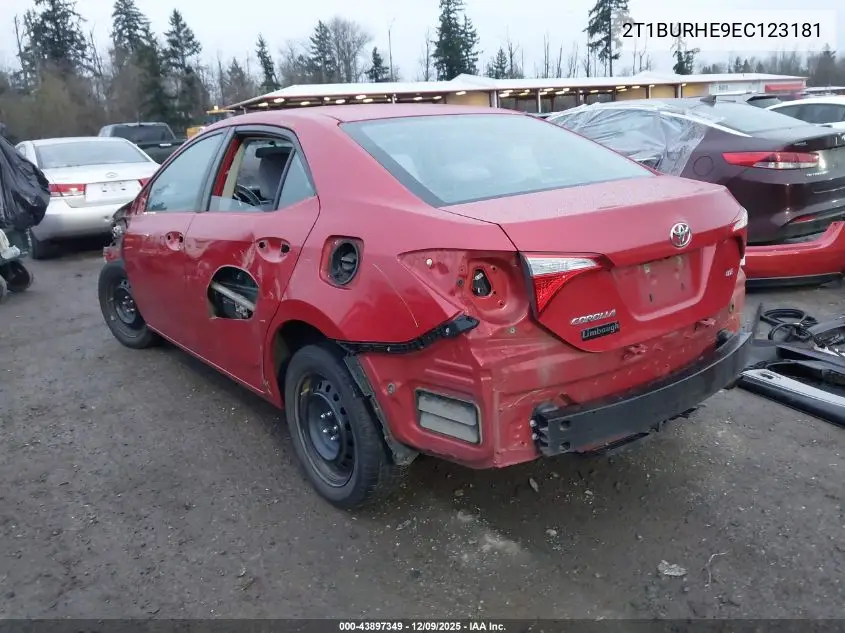 2T1BURHE9EC123181 2014 Toyota Corolla Le