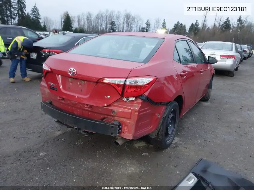 2T1BURHE9EC123181 2014 Toyota Corolla Le