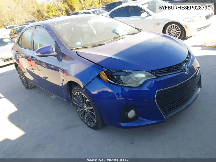 5YFBURHE8EP028790 2014 Toyota Corolla S Plus