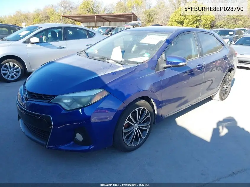 5YFBURHE8EP028790 2014 Toyota Corolla S Plus