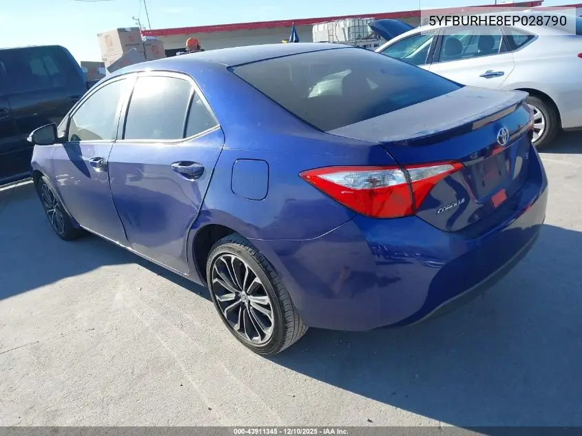 5YFBURHE8EP028790 2014 Toyota Corolla S Plus