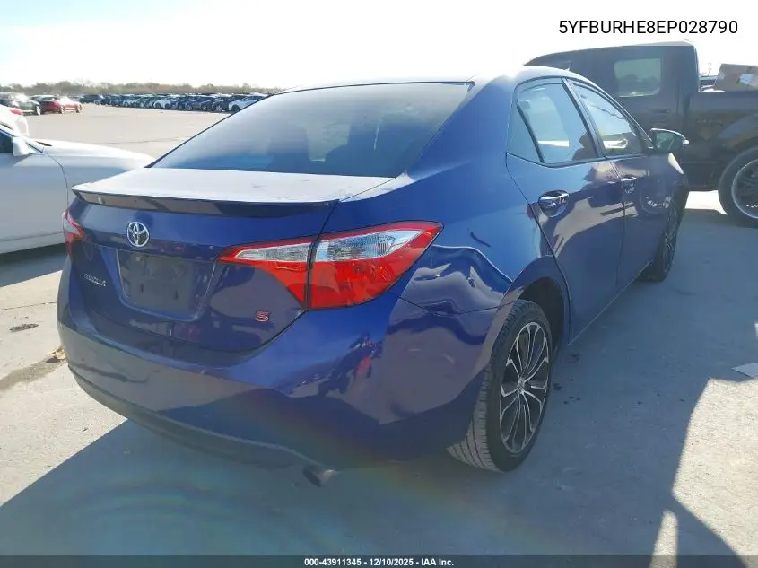 5YFBURHE8EP028790 2014 Toyota Corolla S Plus