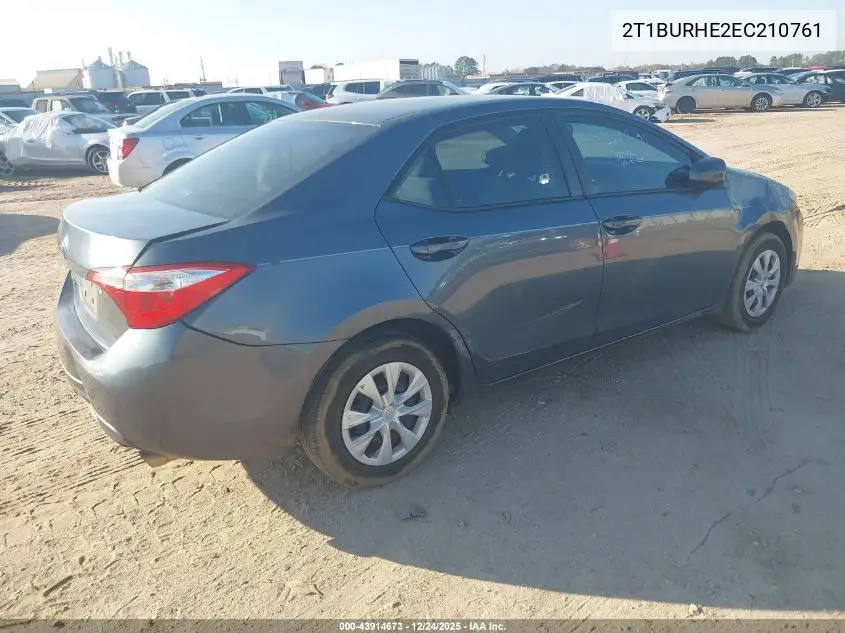 2T1BURHE2EC210761 2014 Toyota Corolla L