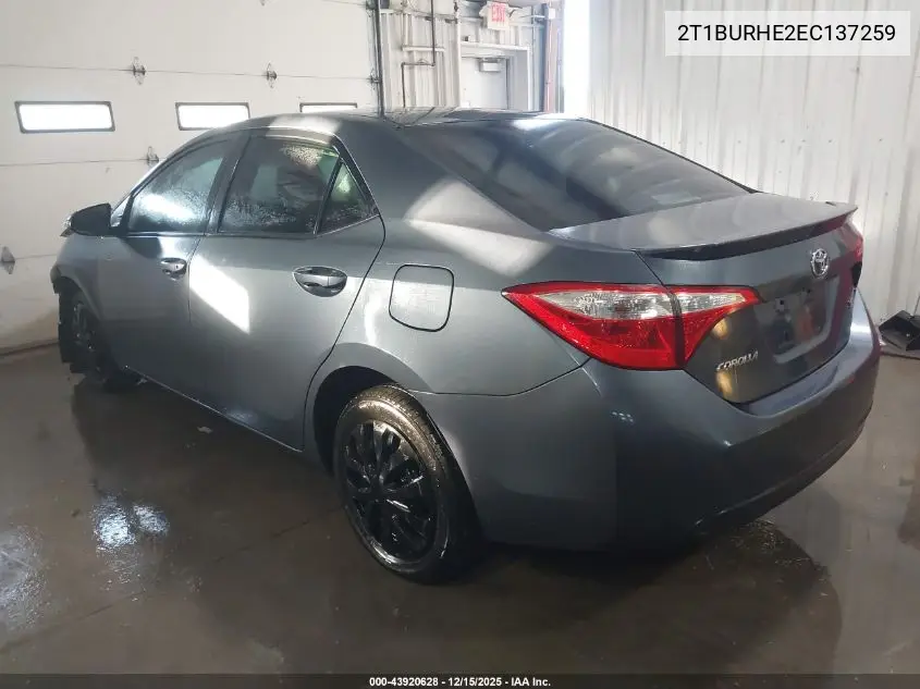 2T1BURHE2EC137259 2014 Toyota Corolla S