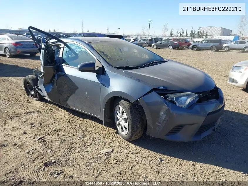 2T1BURHE3FC229210 2015 Toyota Corolla L/Le/Le Pls/Prm/S/S Pls