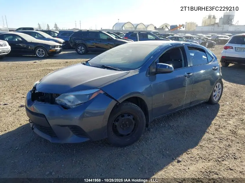 2T1BURHE3FC229210 2015 Toyota Corolla L/Le/Le Pls/Prm/S/S Pls