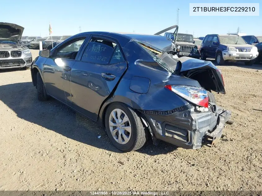 2T1BURHE3FC229210 2015 Toyota Corolla L/Le/Le Pls/Prm/S/S Pls