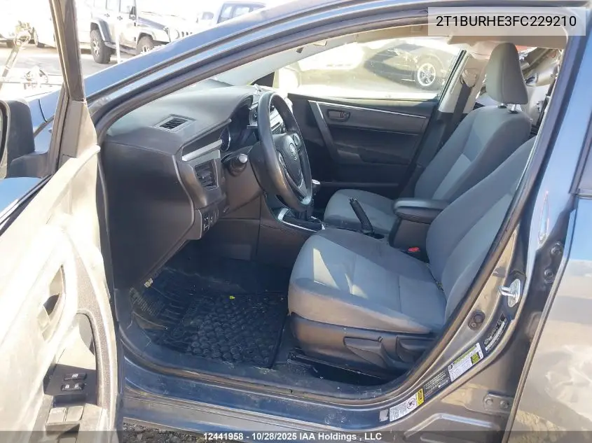 2T1BURHE3FC229210 2015 Toyota Corolla L/Le/Le Pls/Prm/S/S Pls