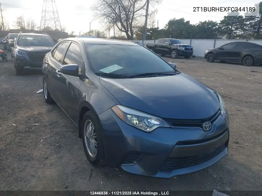 2T1BURHEXFC344189 2015 Toyota Corolla Le