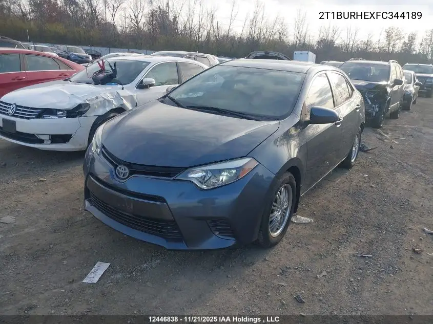 2T1BURHEXFC344189 2015 Toyota Corolla Le