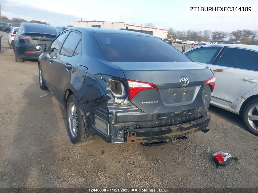 2T1BURHEXFC344189 2015 Toyota Corolla Le