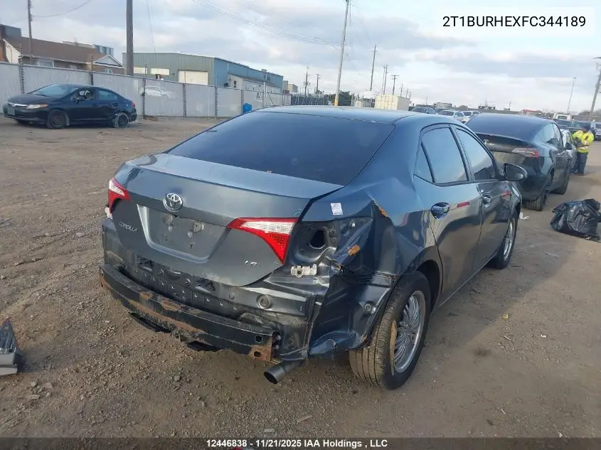 2T1BURHEXFC344189 2015 Toyota Corolla Le