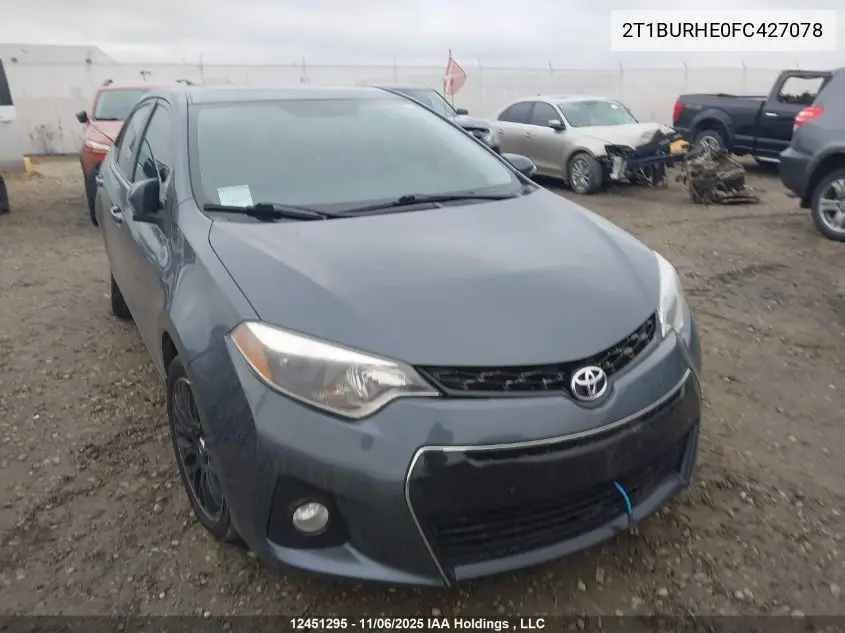 2T1BURHE0FC427078 2015 Toyota Corolla S