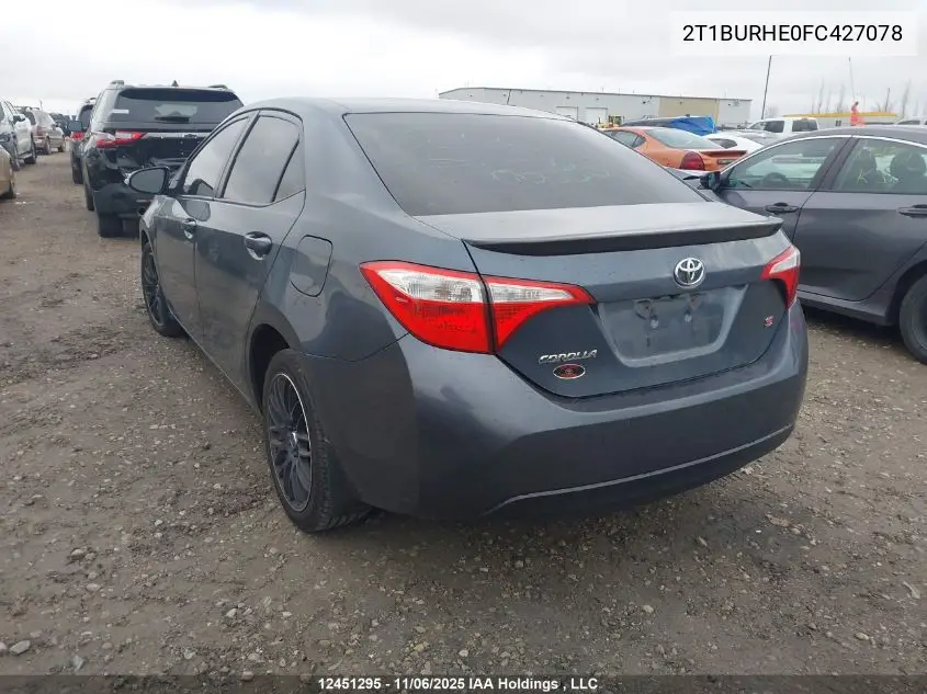 2T1BURHE0FC427078 2015 Toyota Corolla S