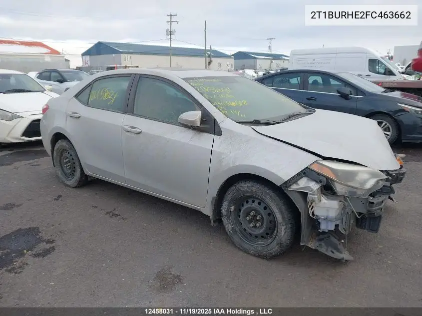 2T1BURHE2FC463662 2015 Toyota Corolla L/Le/Le Pls/Prm/S/S Pls