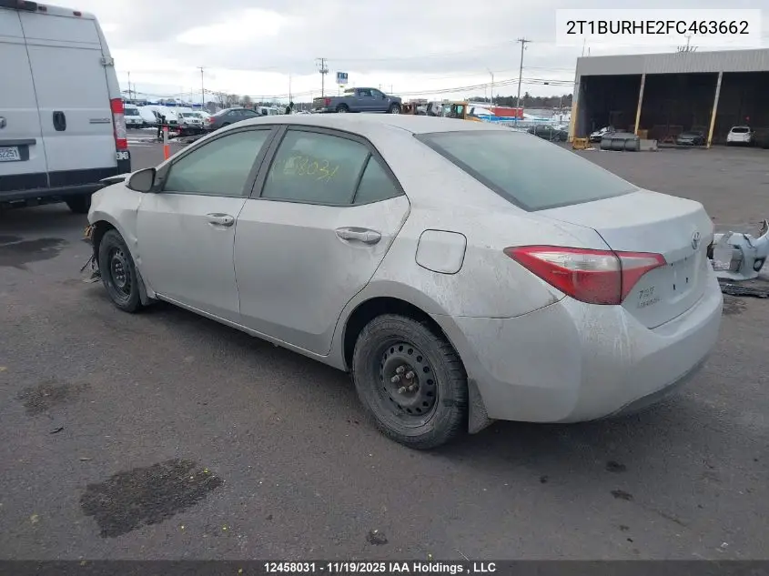 2T1BURHE2FC463662 2015 Toyota Corolla L/Le/Le Pls/Prm/S/S Pls
