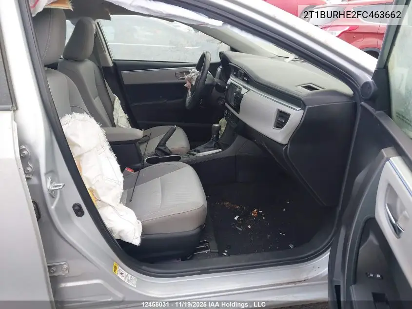 2T1BURHE2FC463662 2015 Toyota Corolla L/Le/Le Pls/Prm/S/S Pls