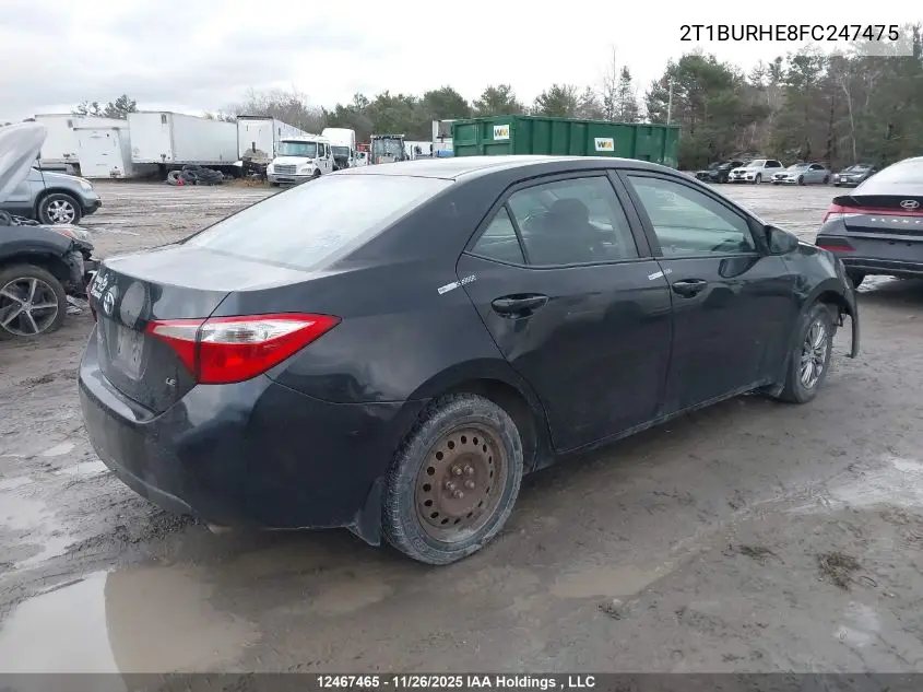 2T1BURHE8FC247475 2015 Toyota Corolla L/Le/Le Pls/Prm/S/S Pls
