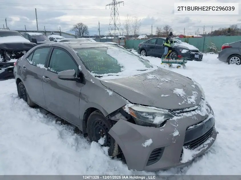 2T1BURHE2FC296039 2015 Toyota Corolla Le