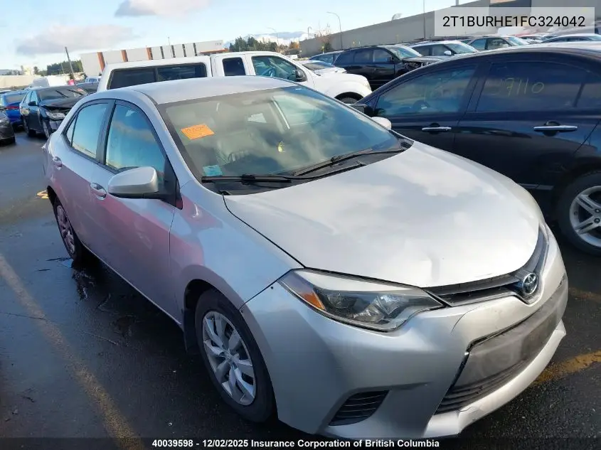 2T1BURHE1FC324042 2015 Toyota Corolla L/Le/Le Pls/Prm/S/S Pls