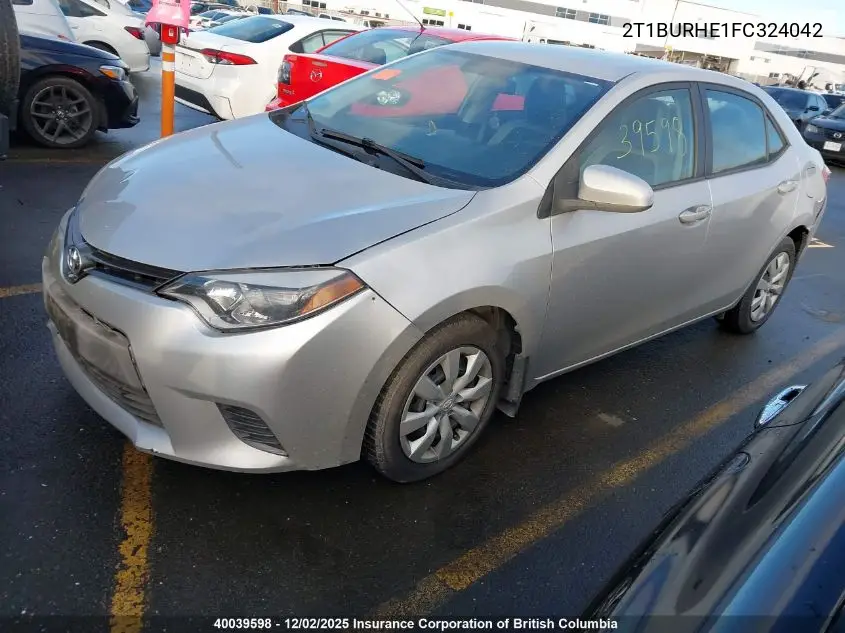 2T1BURHE1FC324042 2015 Toyota Corolla L/Le/Le Pls/Prm/S/S Pls