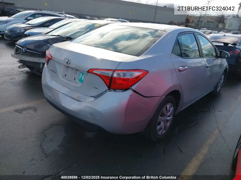 2T1BURHE1FC324042 2015 Toyota Corolla L/Le/Le Pls/Prm/S/S Pls