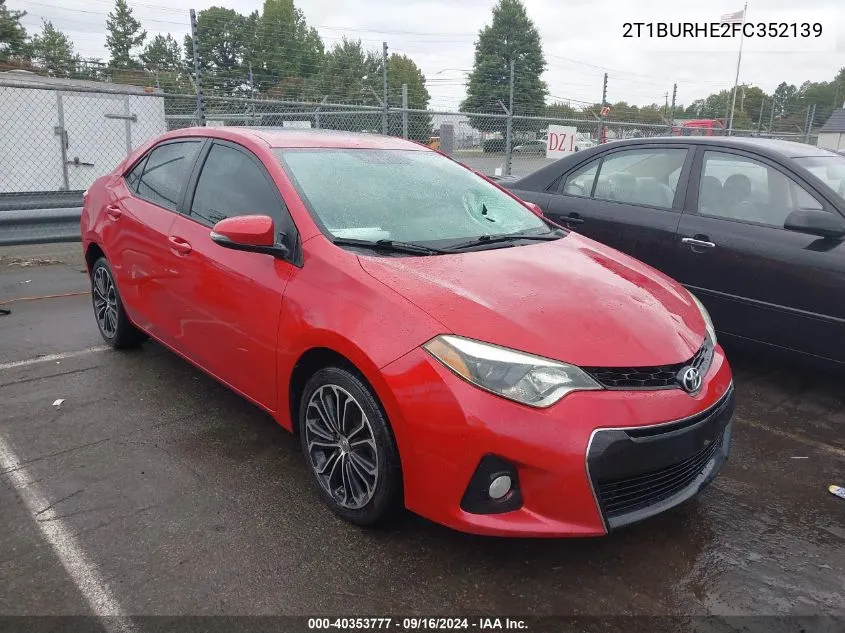 2T1BURHE2FC352139 2015 Toyota Corolla S Plus