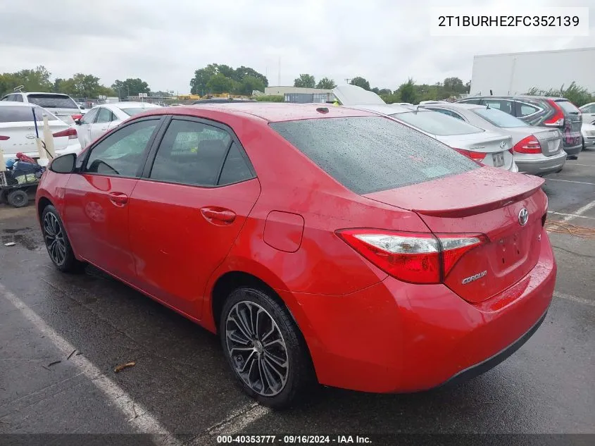 2T1BURHE2FC352139 2015 Toyota Corolla S Plus