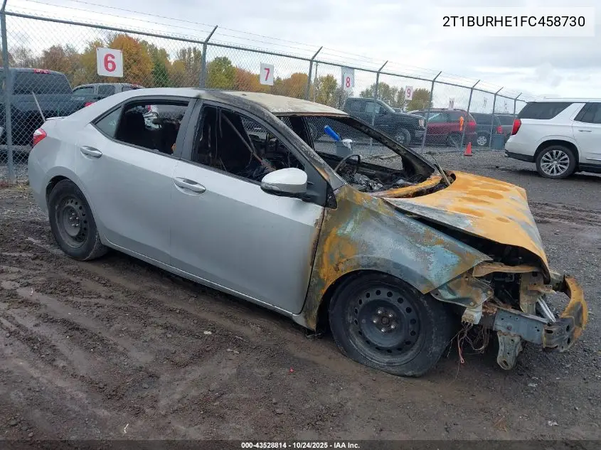 2T1BURHE1FC458730 2015 Toyota Corolla S